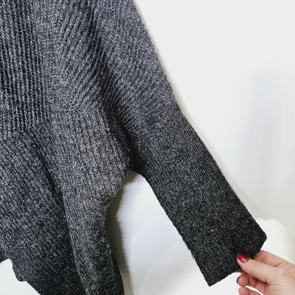 Anthropologie Sleeping on Snow Black Open Front Cardigan waterfall front S - Picture 4 of 11